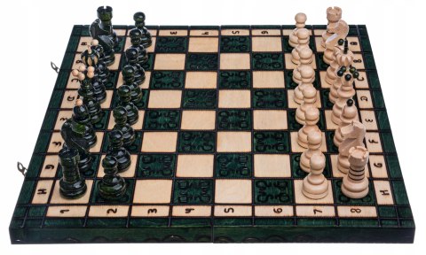 Szachy drewniane PERŁA DUŻA ZIELONA szachownica 42 cm ozdobne figury szach Szachy drewniane PERŁA DUŻA ZIELONA szachownica 42 cm ozdobne figury szach